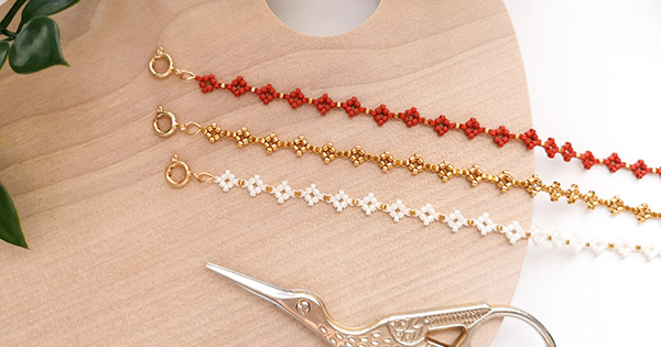 DIY Miyuki mini diamond or daisy bead bracelets