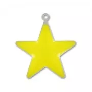 Epoxy Enamelled star charm 21mm Yellow x1