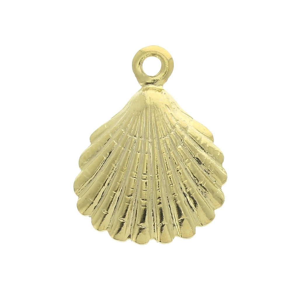 Shell charm/pendant for DIY jewelry creation 13x18 mm fine Gold