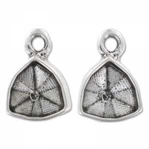 Pendant cab double face setting shaped  4706 12mm Old silver