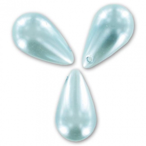 Pearly drops 9x16mm Light Blue x10