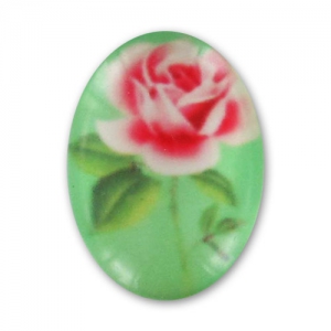 Resin Cabochon Flower 18x13mm Peridot x1