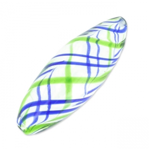 Olive blown vessels 22x6mm Blue/Green