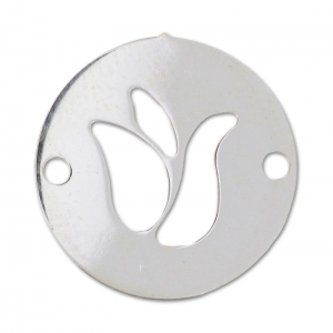 Silver tulip spacer 2 holes 15 mm Silver