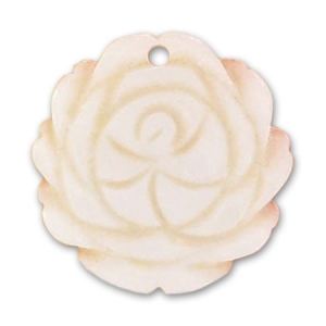 Mother-of-Pearl Pendant Rose 30mm Natural x1