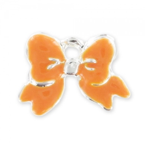 Enamelled charm knot  11mm Orange x1