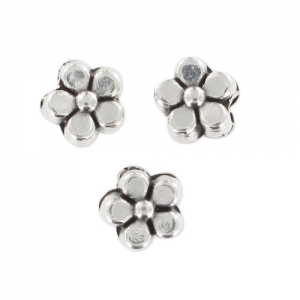 flowers 5mm Antique Silver Plating x10