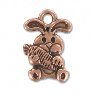 Rabbit Charm 15mm Old copper tone x1