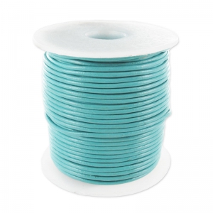 Leather cord 1mm Green Turquoise x 25m