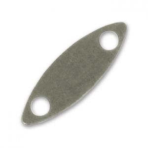 Oval spacers smooth finish 2 holes  9mm Old silver tone x10