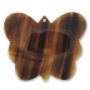 Horn Pendant Butterfly 45mm Brown x1