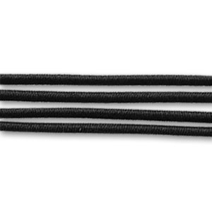 Sheathed elastic cord 1mm Black x 19m