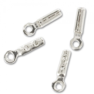 Mini End clip 0,6 mm silver tone x10