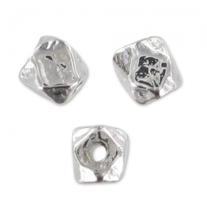 Faceted bead 3 mm rhodium tone HQ x1