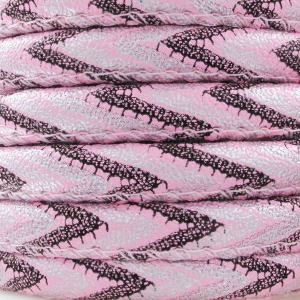 Synthetic cord with 6 mm Chevron stitching Pink x 50cm