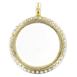Magnet pendant with rhinestones to customize 37x30 mm gold tone x1