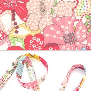 Bias ribbon Liberty Mauvey Rose x 1m