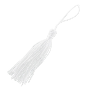 Textile tassel 7.5cm white
