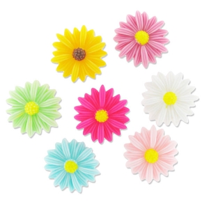 Assortment of daisy cabochons 26 mm Multicolour x10