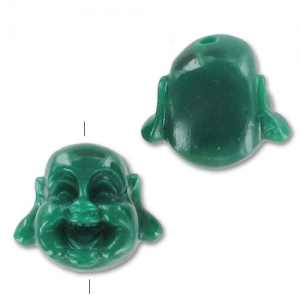 Buddha's head 12mm Dark green x1