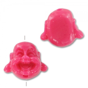 Buddha's head 12mm Hot Pink x1