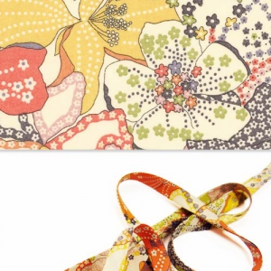 Bias ribbon Liberty Mauvey Orange x 1m