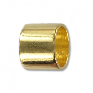 12x10mm slip bead for 10mm cord fine gold plated x1