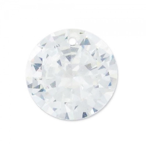 Round Zirconium Pendant 8 mm Crystal x1