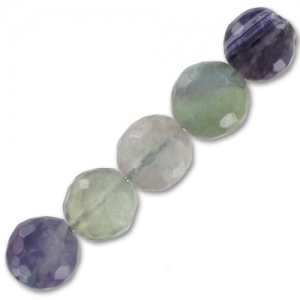 Beads Faceted round beads 10 mm Fluorite x5