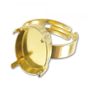 Ring base with 4120 18x13mm setting Gold tone x1