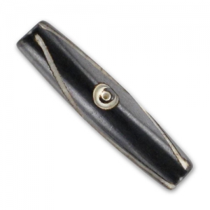Decorated olive-shaped beads, 24 x 5.5 mm x5