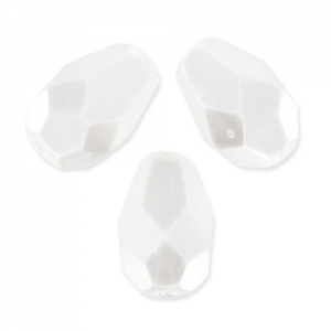Faceted pears 7x5 mm Crystal Pearl Snow x25