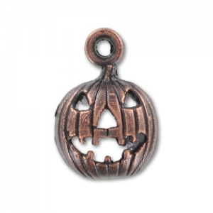 Decorated Pumpkin charm 16,5mm Old Copper tone x1