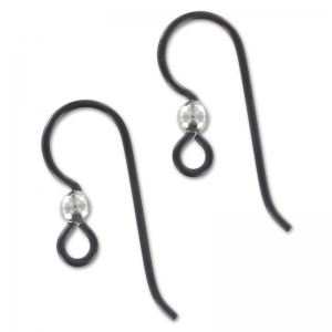 Earwires boule 16 mm en Niobium noir x2