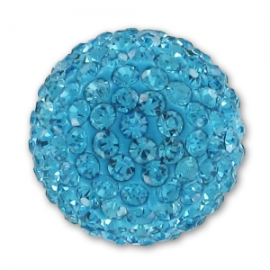 Plasticine halfball with korean rhinestones 20mm Aquamarine x1