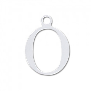 O letter Sterling silver charm 15mm x1