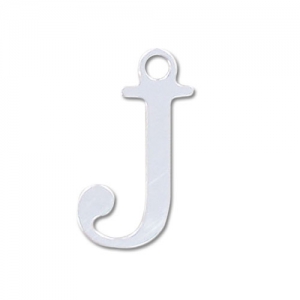 J letter Sterling silver charm 15mm x1