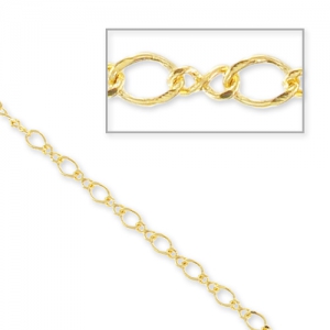 Chain flat links 2,8mm fine Gold plated x1m
