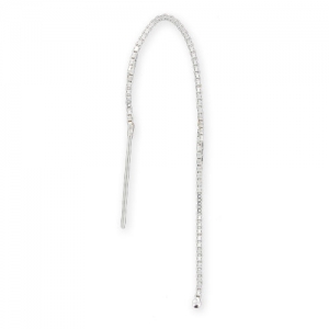 925 Sterling silver earring diamond cut box chain ball 80 mm x2