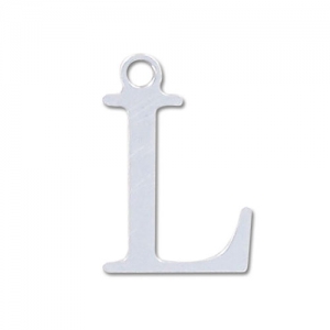L letter Sterling silver charm 15mm x1