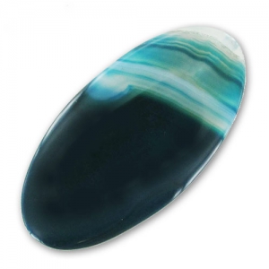 Bead Twisted Blue Agate Flat olive 49x25mm x1
