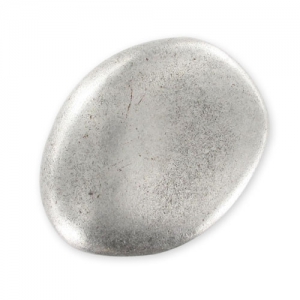 Irregular flat Oliv CCB 27x21 mm old silver tone x1