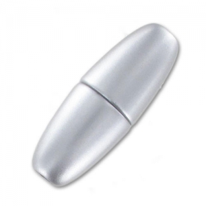 Magnetic clasp 31 mm for 3 mm cord mat silver tone x1