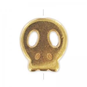 Skull 15x13mm fine Gold plated x1