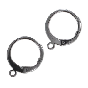 Leverback earrings 12mm black nickel x2