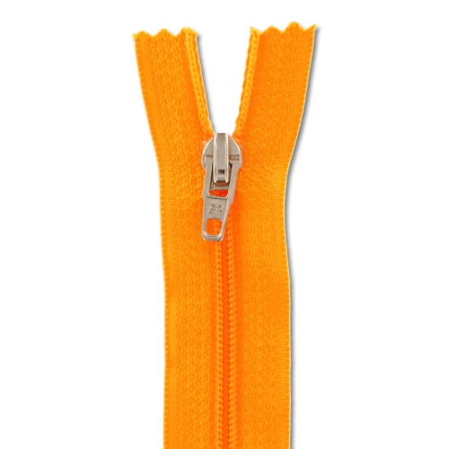 Polyester centered zipper 20 cm Orange x1 Perles & Co