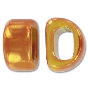 Ceramics slider 18x10mm Iridescent Gold Orange Yellow x1
