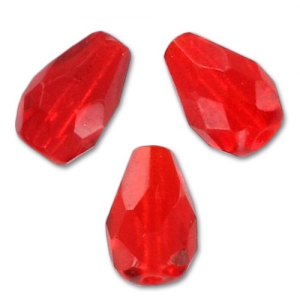 Fire Polished faceted pear-shaped beads 10x7mm Light Siam x20