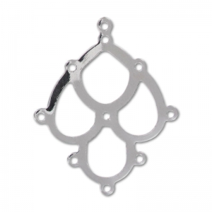 Candelabra to decorate spacers 31mm Rhodium tone x2