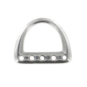 padlockspacer D shape 5 rows 15.5mm rhodium tone x1